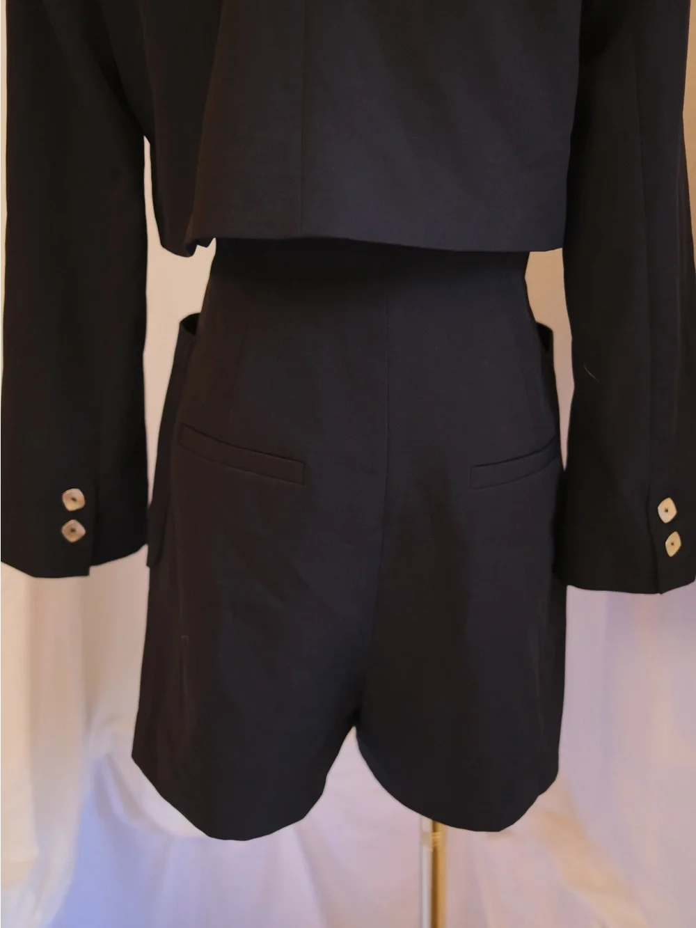 Zara Black Tuxedo Style Romper Tailored Blazer Playsuit S - Picture 10 of 10